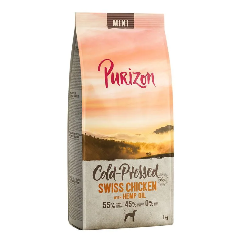 Purizon Coldpressed Mini Pollo svizzero con Olio di canapa Secco per cani (Set %: 2 x 1 kg)