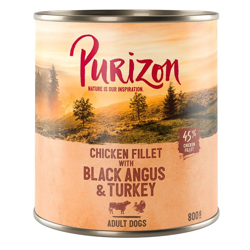 Purizon Original Adult 24 x 800 g (Filetto di pollo con Black-Angus, Tacchino, Patate dolci e Mirtilli rossi)