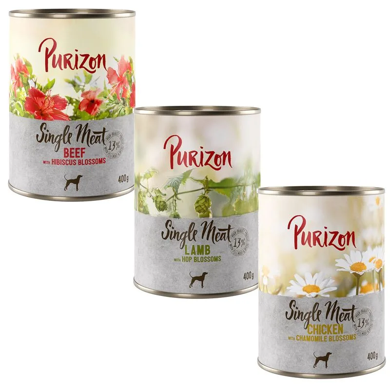 Purizon Single Meat 6 x 400 g (Mix: Pollo, Manzo, Agnello)