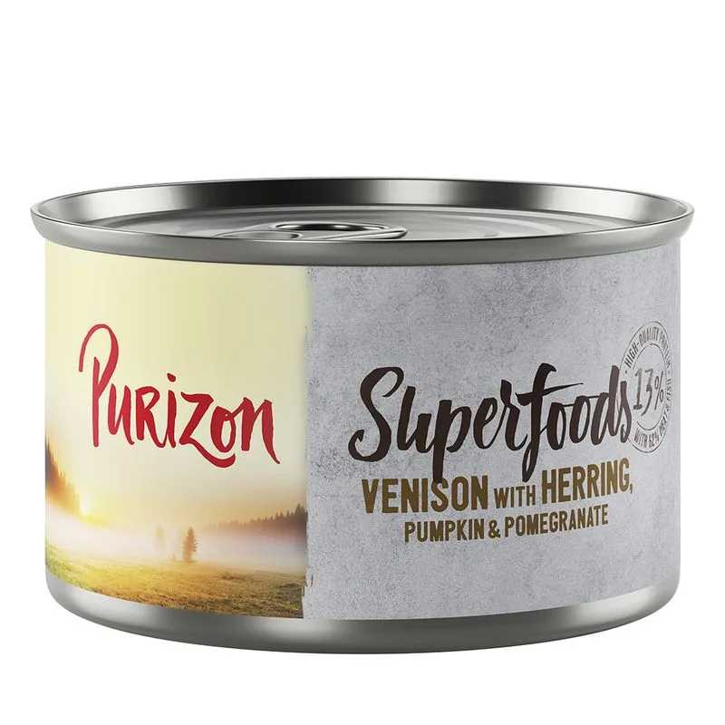 Purizon Superfoods 24 x 140 g (Selvaggina con Aringa, Zucca e Melagrana)