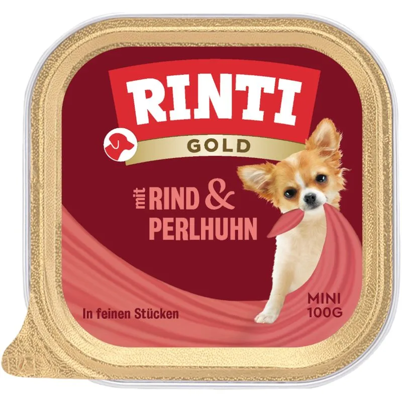 RINTI Gold Mini 24 x 100 g umido cane (Manzo & Faraona)