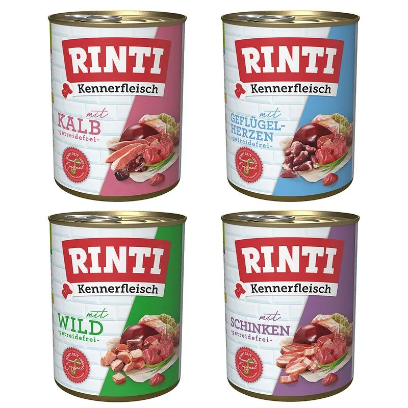 RINTI Kennerfleisch 12 x 800 g (Mix 1: Prosciutto, Selvaggina, Cuori di Pollame, Vitello)