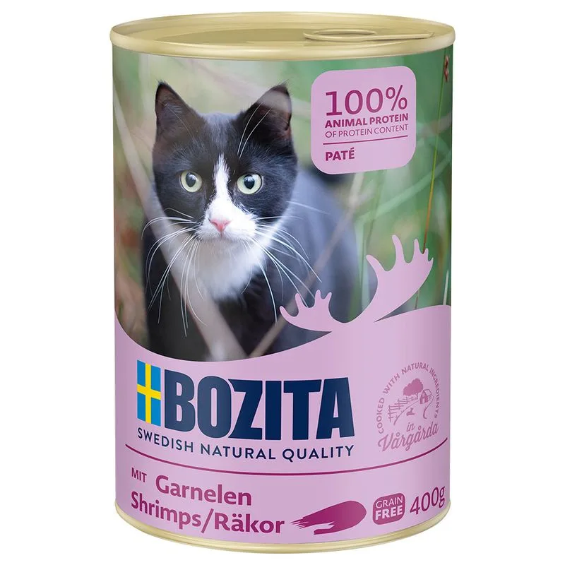 Bozita 24 x 400 g Alimento umido per gatti (Gamberetti Paté)