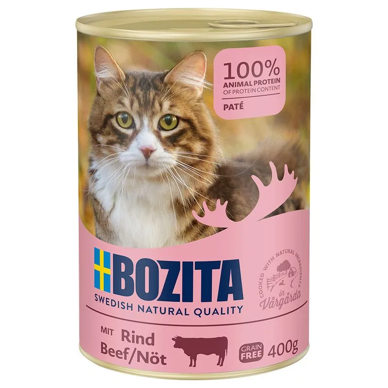 Bozita 24 x 400 g Alimento umido per gatti (Manzo Paté)
