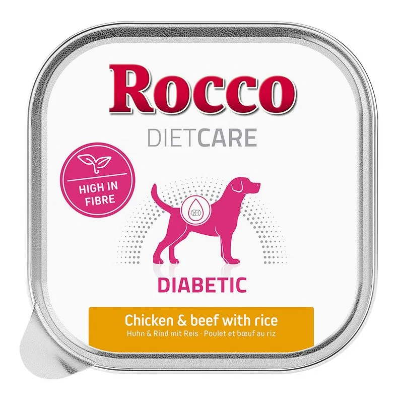 Rocco Diet Care Diabetic Pollo & Manzo con Riso 150 g umido cane (Set %: 20 x 150 g)