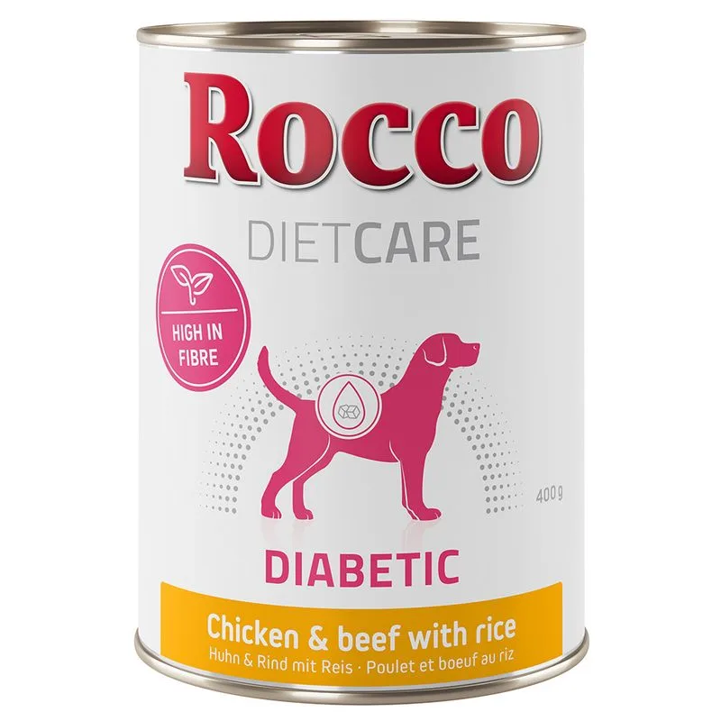 Rocco Diet Care Diabetic Pollo & Manzo con Riso 400 g umido cane (Set %: 24 x 400 g)