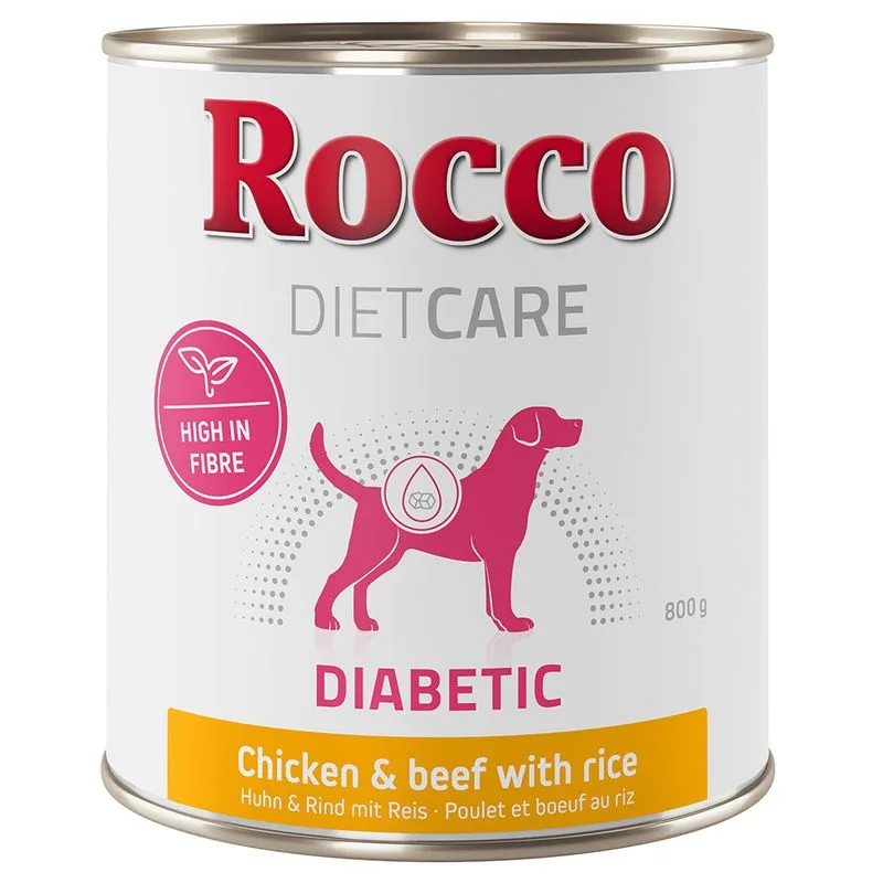 Rocco Diet Care Diabetic Pollo & Manzo con Riso 800 g umido cane (Set %: 24 x 800 g)