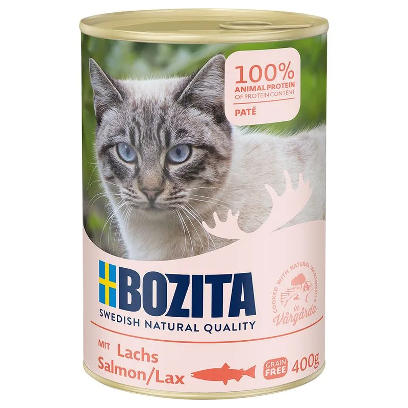 Bozita 24 x 400 g Alimento umido per gatti (Salmone Paté)