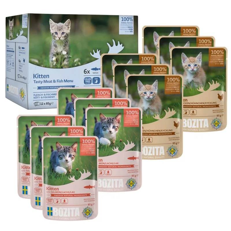 Bozita Bocconcini in Salsa Kitten Pacco misto 12 x 85 g