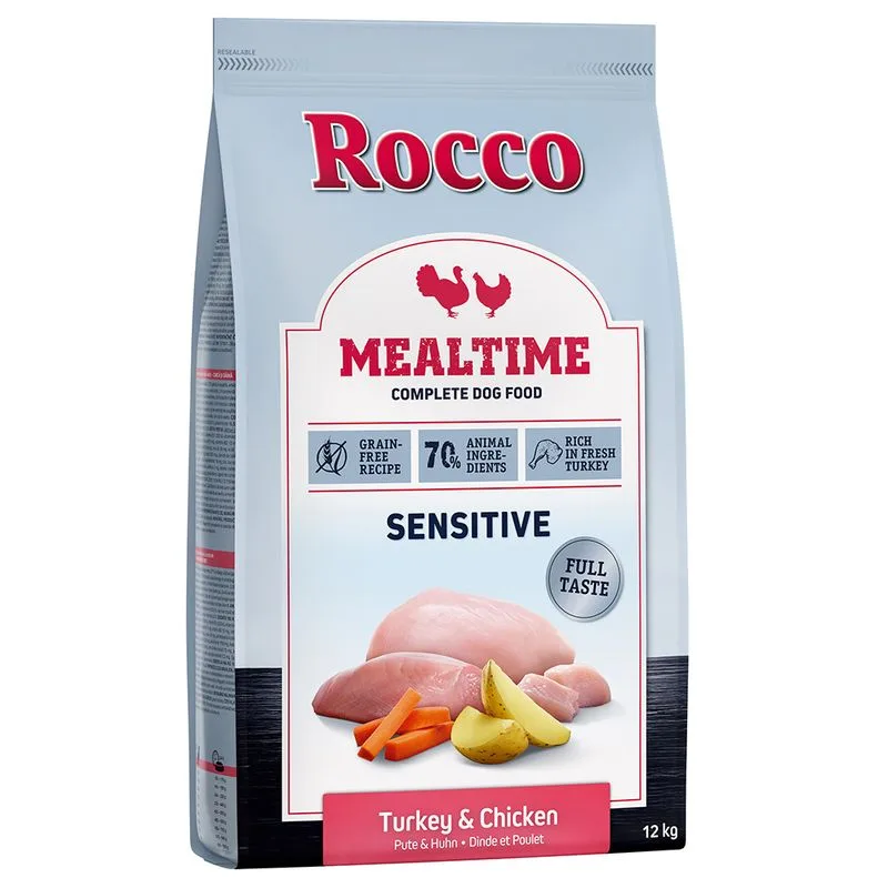 Rocco Mealtime Sensitive - ricco di Tacchino e Pollo freschi Crocchette cane (Set %: 2 x 12 kg)