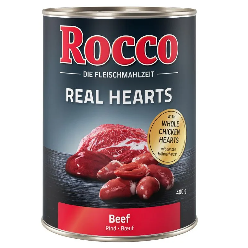 Rocco 1 x 400 g Alimento umido per cani (Real Hearts Manzo & Cuori di Pollo)