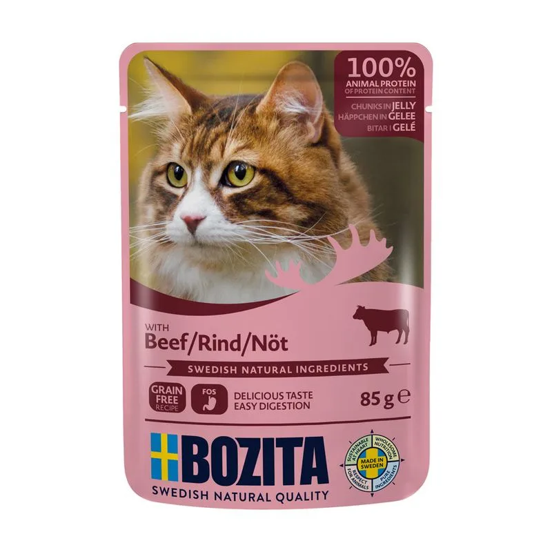 Bozita Bocconcini in gelatina Buste 24 x 85 g Umido per gatto (Manzo)