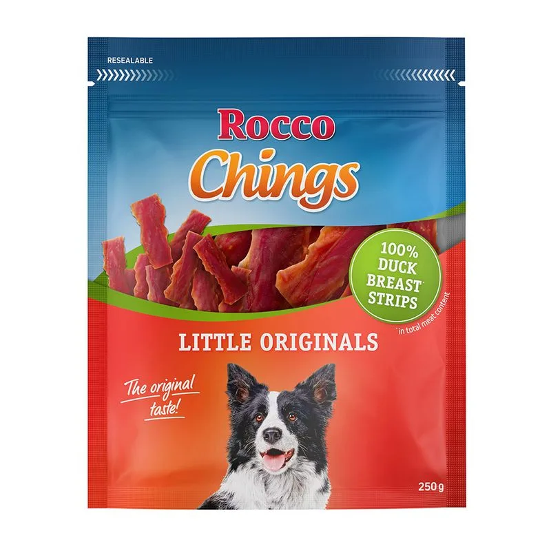 Rocco Chings Originals - Strisce da masticare (250 g Piccole strisce di petto d'anatra - NUOVO!)