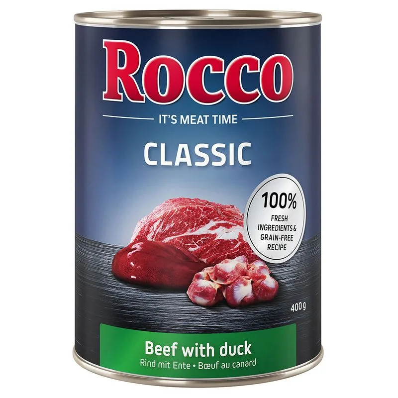 Rocco Classic 6 x 400 g Alimento umido per cani (Manzo con Anatra)