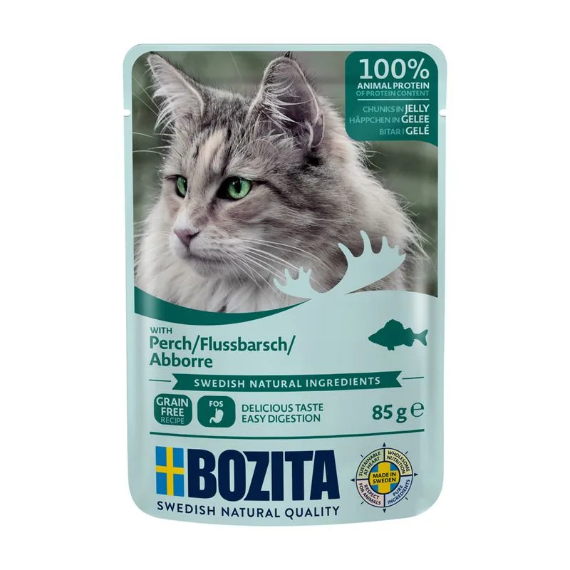 Bozita Bocconcini in gelatina Buste 24 x 85 g Umido per gatto (Pesce persico)
