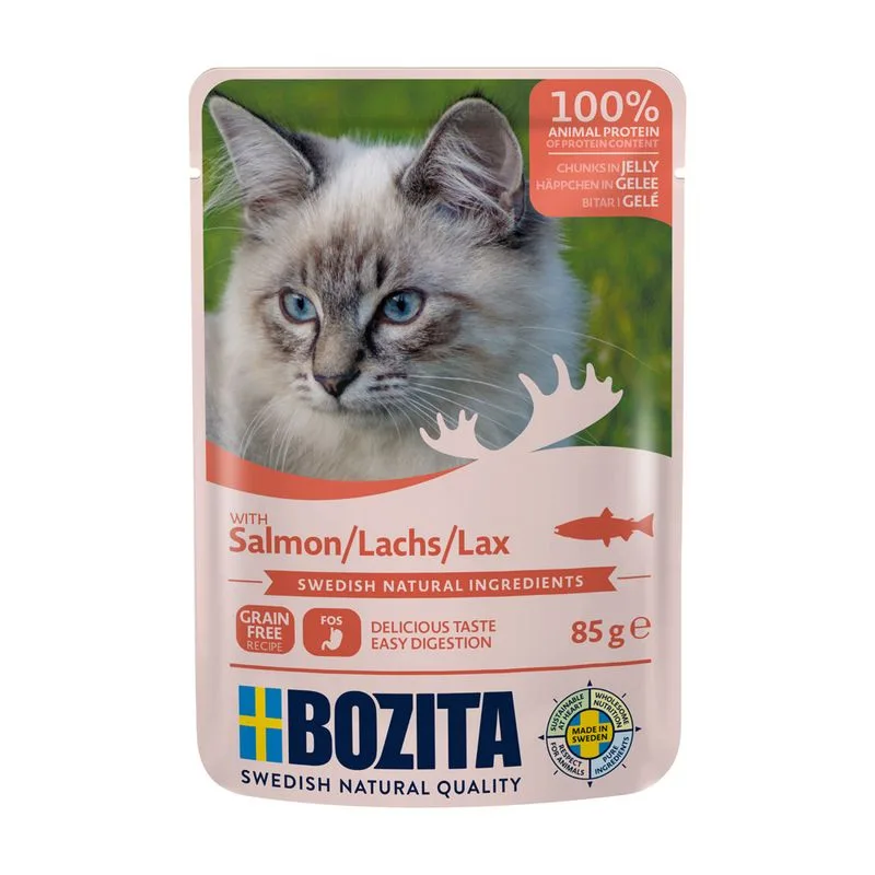 Bozita Bocconcini in gelatina Buste 24 x 85 g Umido per gatto (Salmone)