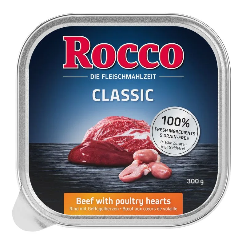 Rocco Classic Vaschette 27 x 300 g (Manzo con Cuore di Pollo)