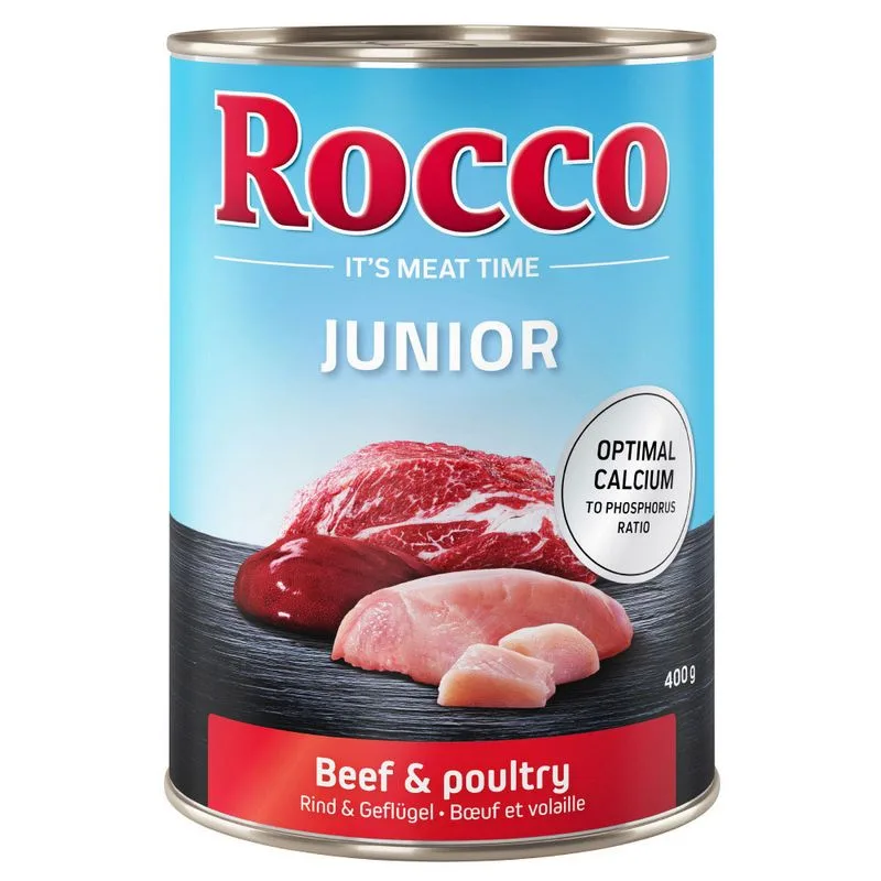 Rocco Junior 6 x 400 g umido per cane (Pollame con Manzo)