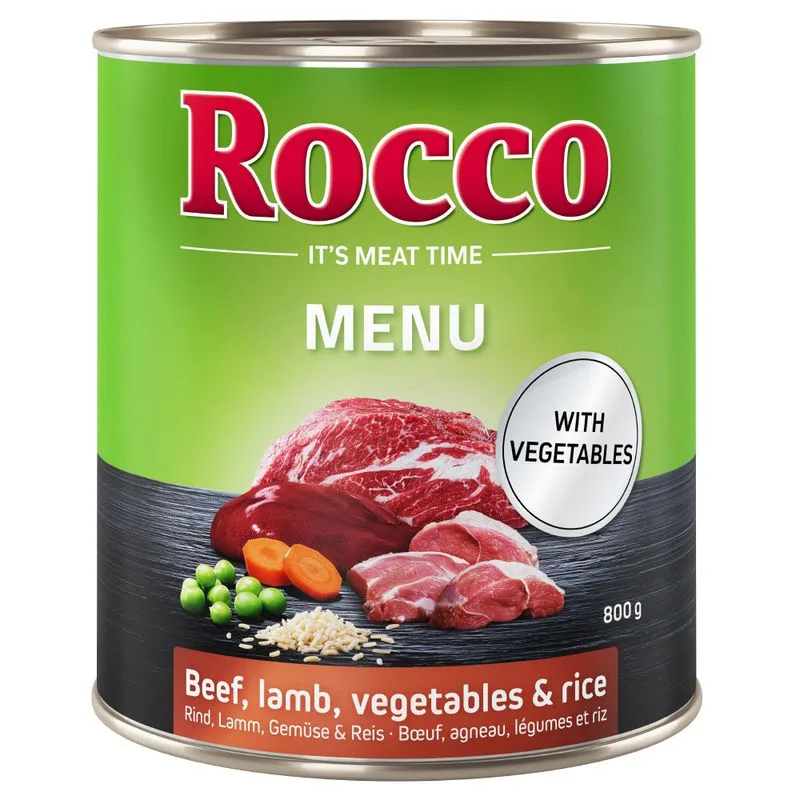 Rocco Menù 24 x 800 g (Manzo con Agnello, Verdure & Riso)