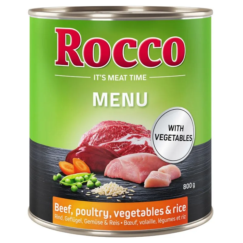 Rocco Menù 24 x 800 g (Manzo con Pollo, Verdure & Riso)