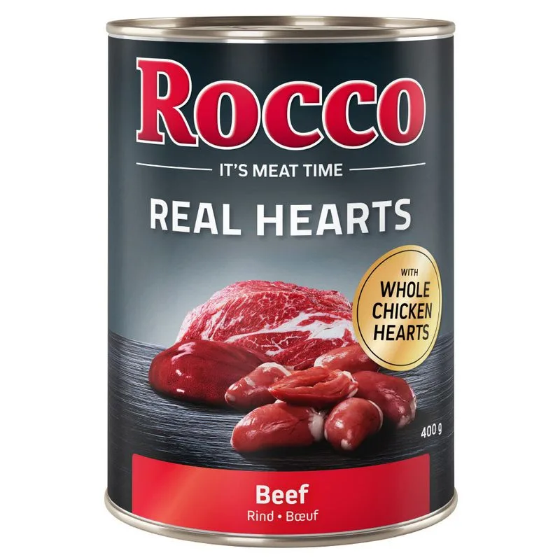 Rocco Real Hearts 24 x 400 g (Manzo con Cuori di Pollo interi)