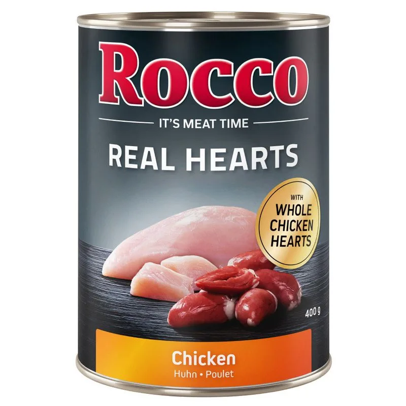 Rocco Real Hearts 24 x 400 g (Pollo con Cuori di Pollo interi)
