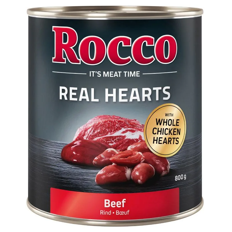 Rocco Real Hearts 6 x 800 g (Manzo con Cuori di Pollo interi)
