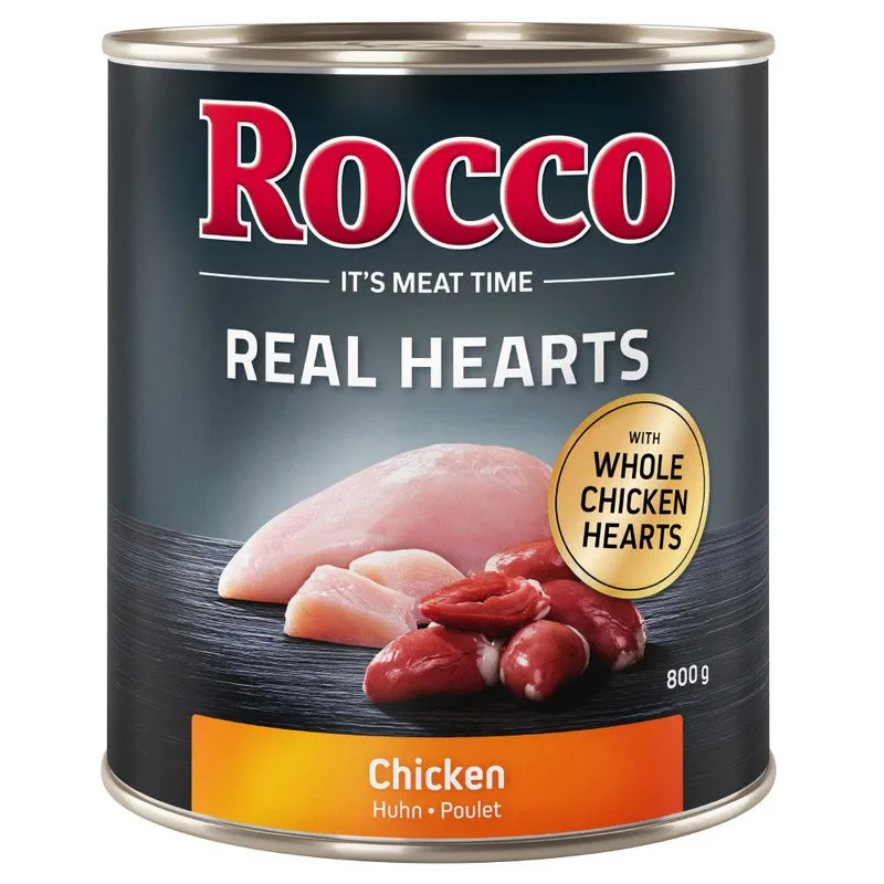 Rocco Real Hearts 6 x 800 g (Pollo con Cuori di Pollo interi)