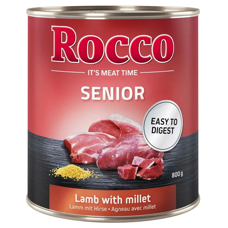 Rocco Senior 6 x 800 g umido per cane (Agnello con Miglio)