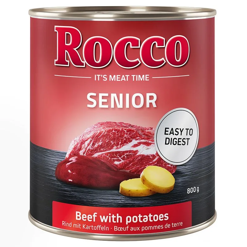 Rocco Senior 6 x 800 g umido per cane (Manzo con Patate - NUOVO!)