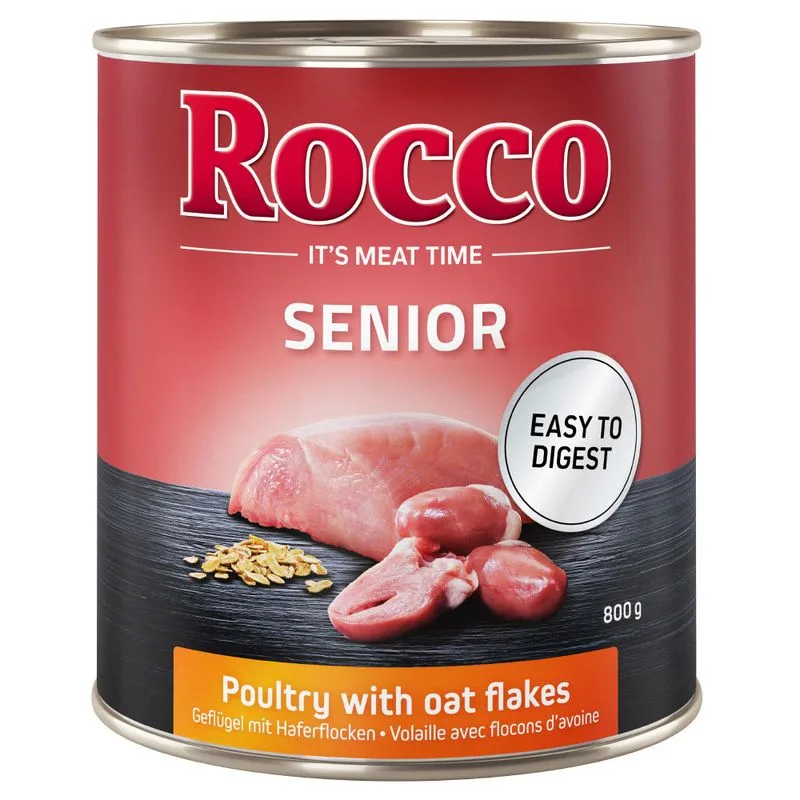 Rocco Senior 6 x 800 g umido per cane (Pollame con Fiocchi d'avena)