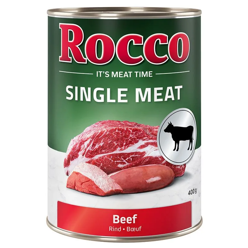 Rocco Single Meat 12 x 400 g umido per cane (Manzo)