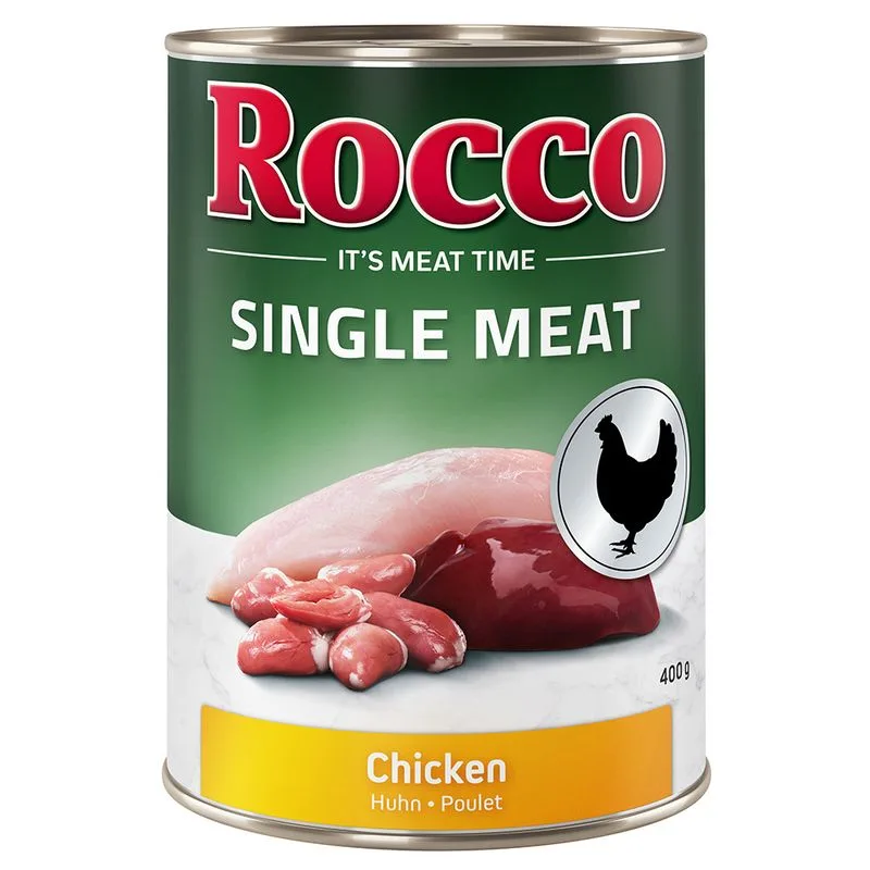 Rocco Single Meat 12 x 400 g umido per cane (Pollo)