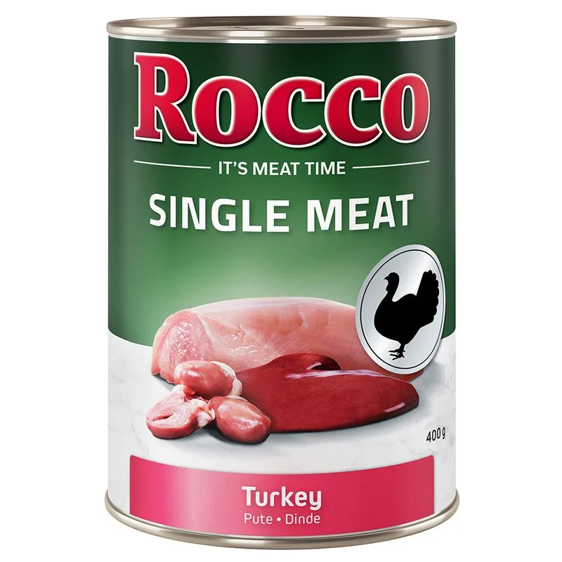 Rocco Single Meat 12 x 400 g umido per cane (Tacchino)