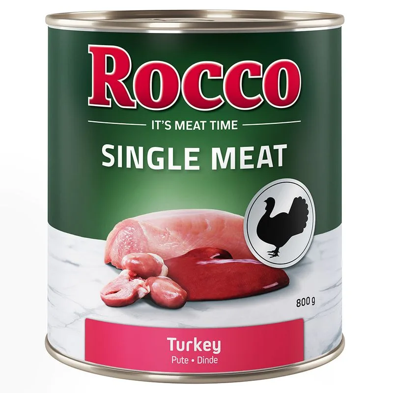 Rocco Single Meat 24 x 800 g umido per cane (Tacchino)