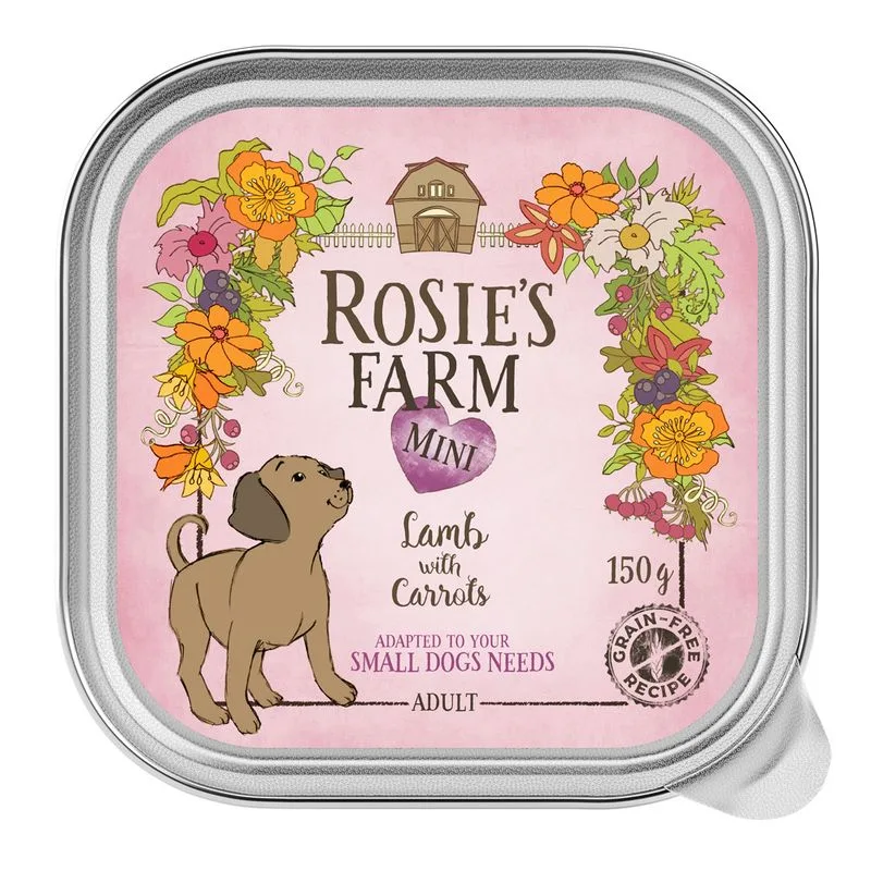 Rosie's Farm Mini 6 x 150 g umido cane (Agnello con Carote)