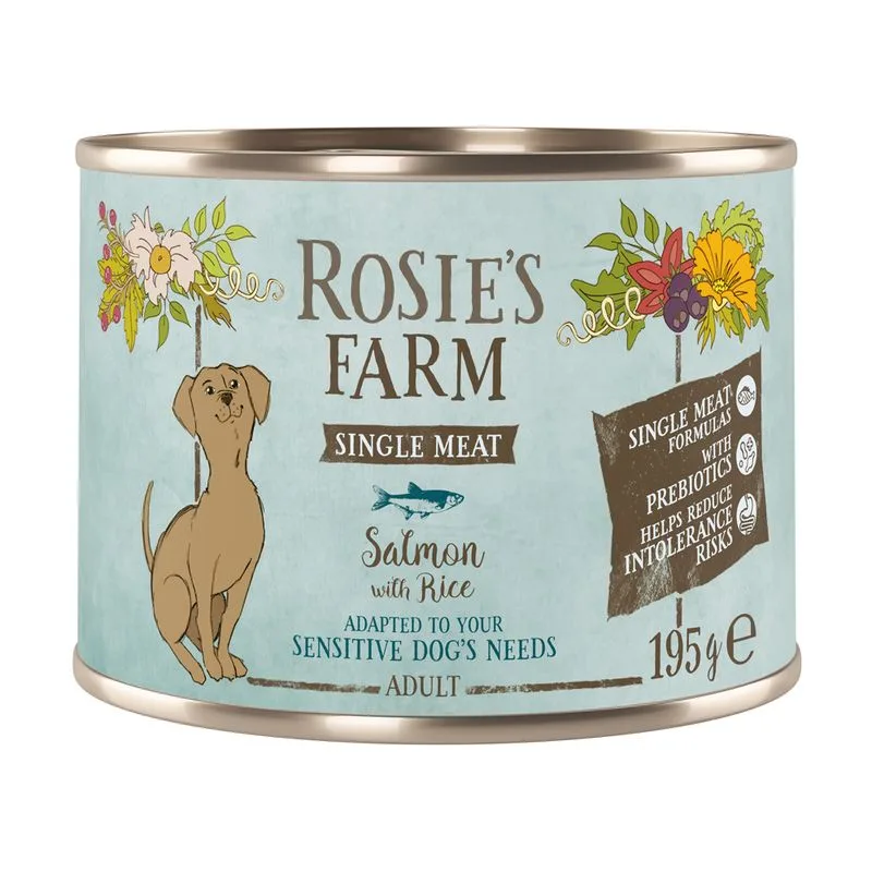 Rosie's Farm Single Meat Adult 6 x 195 g (Pesce & Riso)