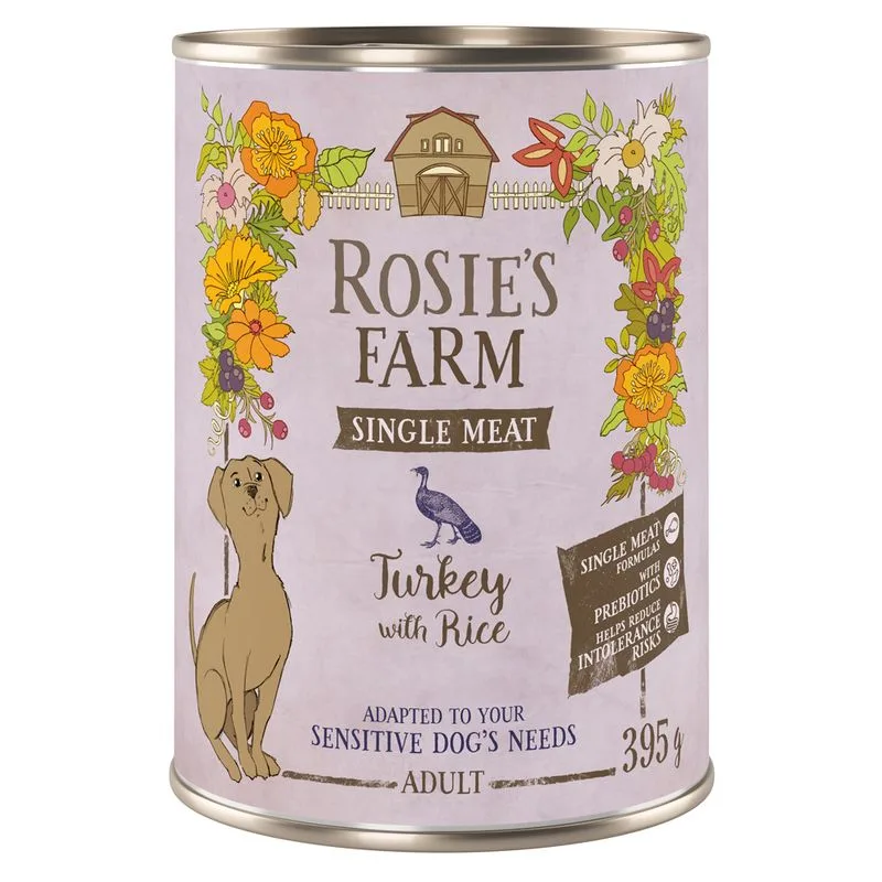 Rosie's Farm Single Meat Adult 6 x 395 g (Tacchino & Riso)