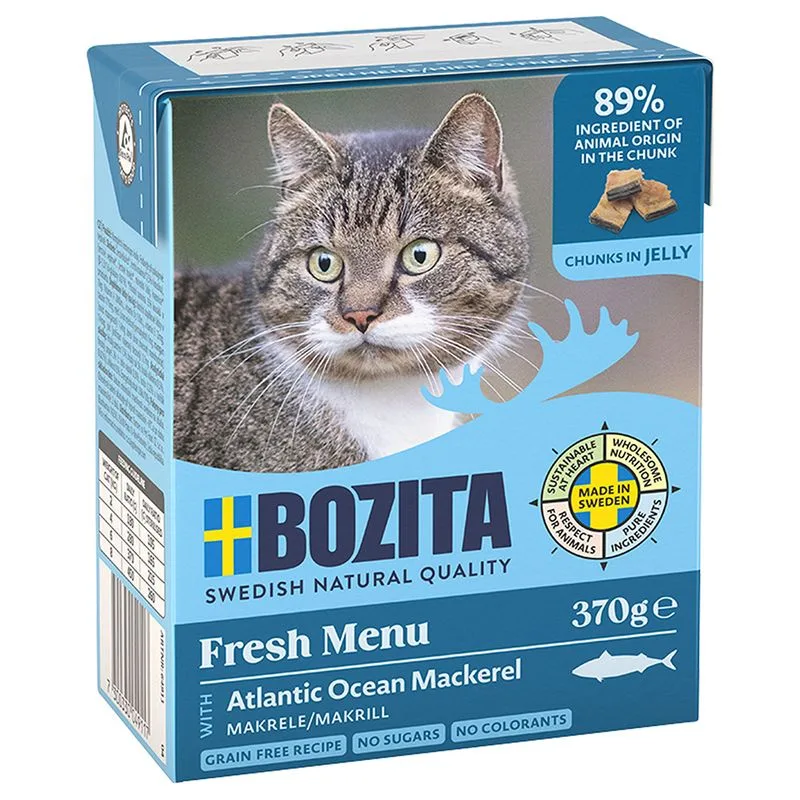 Bozita Tetra Bocconcini in gelatina 12 x 370 g Alimento umido per gatto (Sgombro)