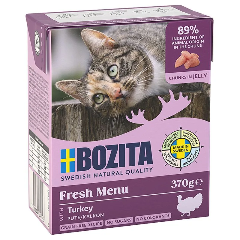 Bozita Tetra Bocconcini in gelatina 12 x 370 g Alimento umido per gatto (Tacchino)