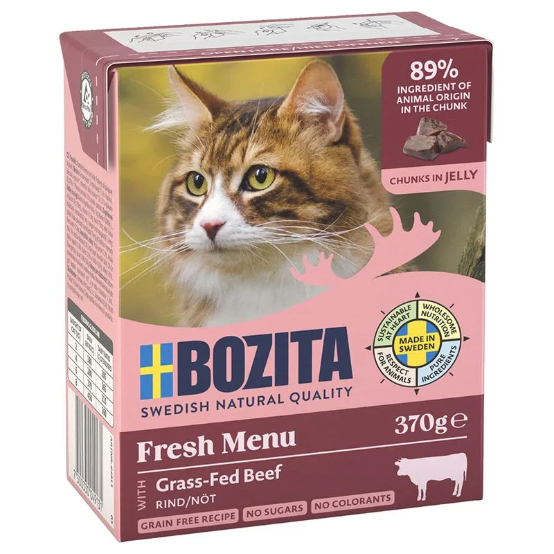 Bozita Tetra Bocconcini in gelatina 24 x 370 g Alimento umido per gatto (Tritato di Manzo)