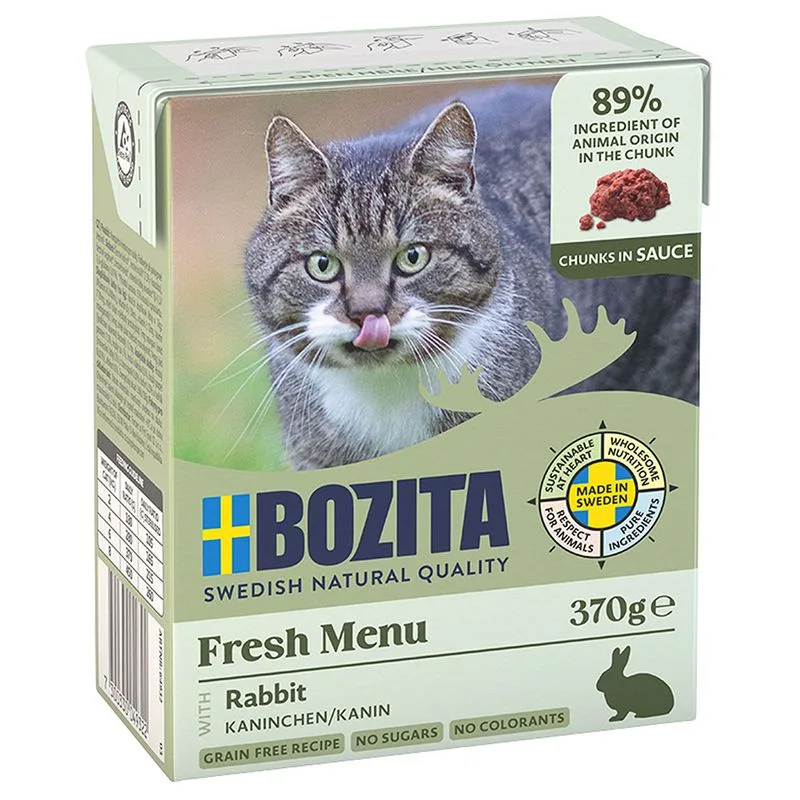 Bozita Tetra Bocconcini in salsa 12 x 370 g Alimento umido per gatto (Coniglio)