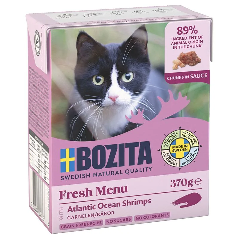 Bozita Tetra Bocconcini in salsa 12 x 370 g Alimento umido per gatto (Gamberi)