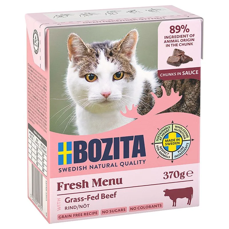 Bozita Tetra Bocconcini in salsa 12 x 370 g Alimento umido per gatto (Manzo)