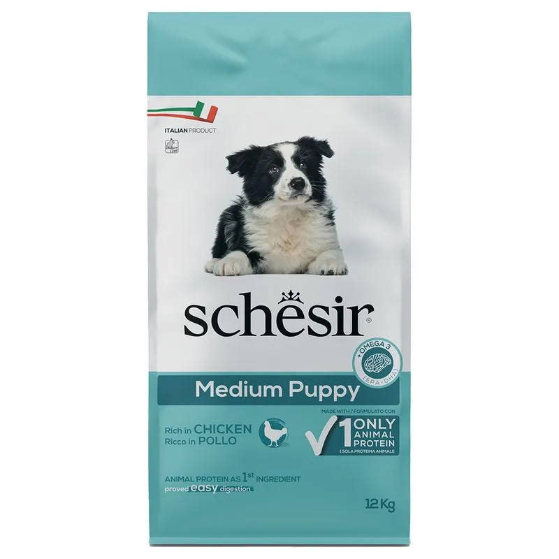 Schesir Dog Dry Medium Puppy con Pollo (Set %: 2 x 12 kg)