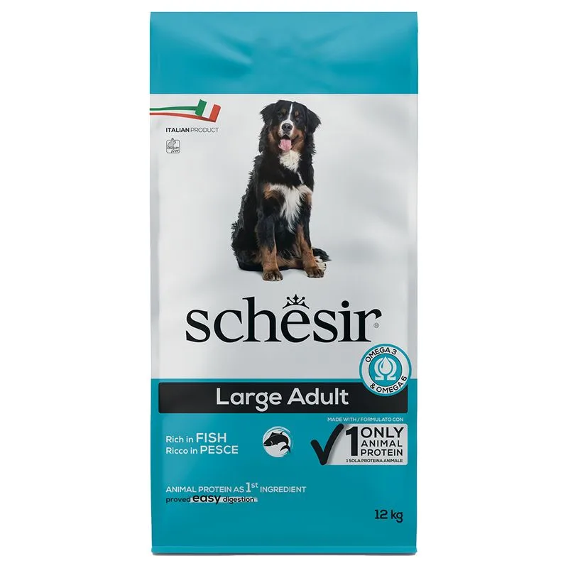 Schesir Dog Large Adult con Pesce (Set %: 2 x 12 kg)