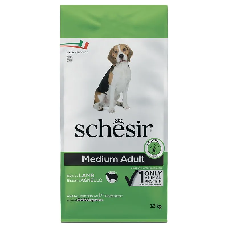 Schesir Dog Medium Adult con Agnello (Set %: 2 x 12 kg)