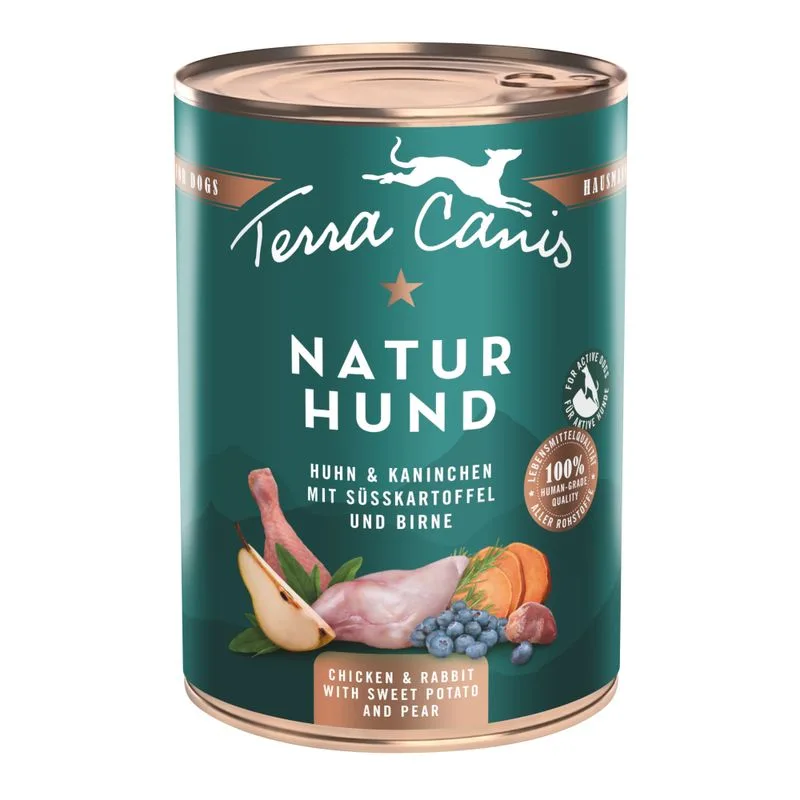 Terra Canis Natural Dog 12 x 400 g (Pollo & Coniglio con Patate dolci & Pera)