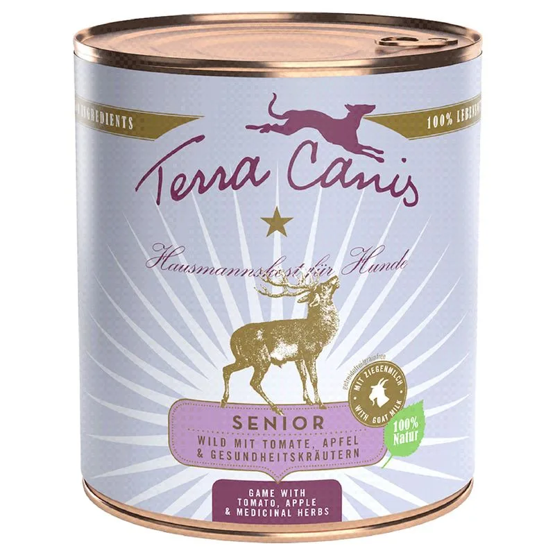 Terra Canis Senior Senza cereali 6 x 800 g (Selvaggina con Pomodoro, Mela ed Erbe salutari)