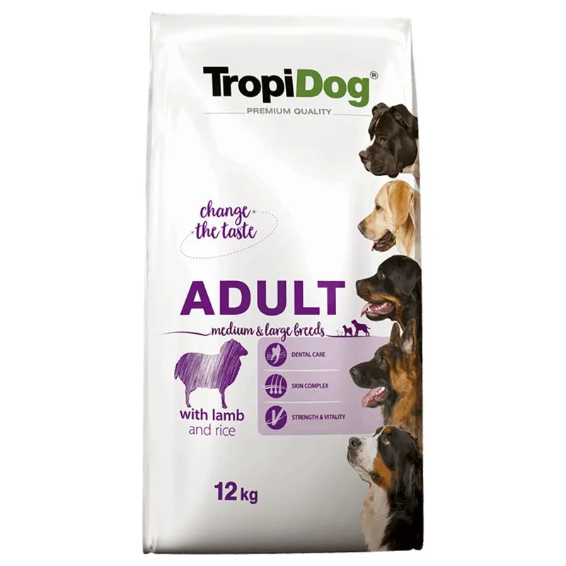 Tropidog Premium Adult Medium/Large, Agnello e Riso